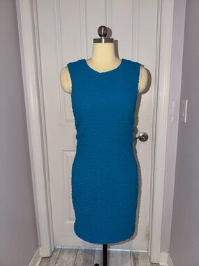 Anthropologie Teal Bubble Lace Dress S